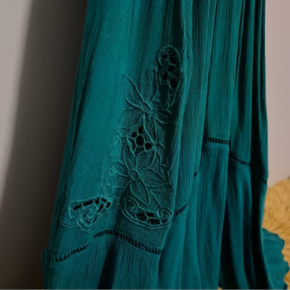 Free People Teal Intimate Lace Dress - Picture 3 of 5